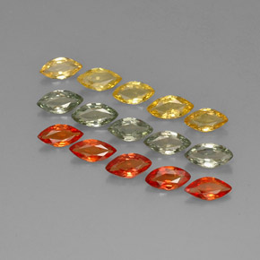 캐럿 천연 멀티컬러 사파이어 보석, 마퀴즈, 6.1×3 mm, VVS-VS