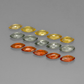 캐럿 천연 멀티컬러 사파이어 보석, 마퀴즈, 6.1×3 mm, VVS-VS