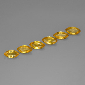 캐럿 천연 골든 옐로우 사파이어 보석, 마퀴즈, 6.2×3.1 mm, VVS-VS