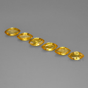 캐럿 천연 골든 옐로우 사파이어 보석, 마퀴즈, 6.2×3.1 mm, VVS-VS
