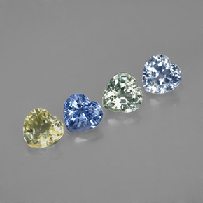 캐럿 천연 멀티컬러 사파이어 보석, 하트 모양, 4.2×4.2 mm, VVS-VS