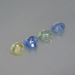 캐럿 천연 멀티컬러 사파이어 보석, 하트 모양, 4.2×4.2 mm, VVS-VS