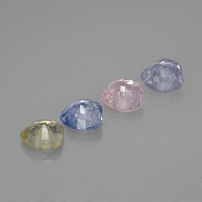 1.80캐럿 천연 멀티컬러 사파이어 보석, 하트 모양, 4.5×4.4 mm, VVS-VS