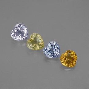 캐럿 천연 멀티컬러 사파이어 보석, 하트 모양, 4.1×3.9 mm, VVS-VS