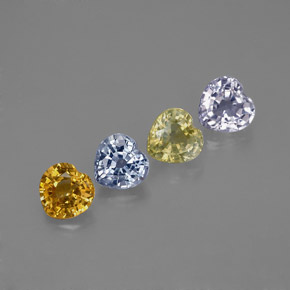 캐럿 천연 멀티컬러 사파이어 보석, 하트 모양, 4.1×3.9 mm, VVS-VS
