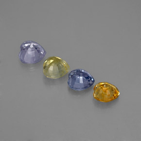 캐럿 천연 멀티컬러 사파이어 보석, 하트 모양, 4.1×3.9 mm, VVS-VS