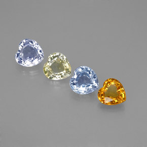 1.25캐럿 천연 멀티컬러 사파이어 보석, 하트 모양, 4.2×4.1 mm, VVS-VS
