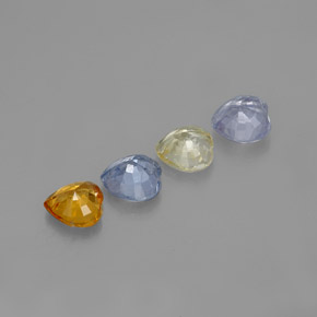 1.25캐럿 천연 멀티컬러 사파이어 보석, 하트 모양, 4.2×4.1 mm, VVS-VS