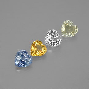 1.41캐럿 천연 멀티컬러 사파이어 보석, 하트 모양, 4.2×4.1 mm, VVS-VS