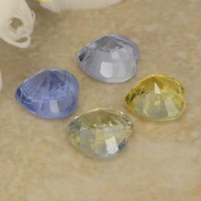 1.61캐럿 천연 멀티컬러 사파이어 보석, 하트 모양, 4.3×4.3 mm, VVS-VS