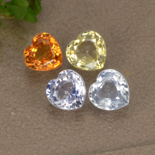 1.38캐럿 천연 멀티컬러 사파이어 보석, 하트 모양, 4.1×4 mm, VVS-VS