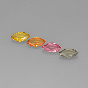 캐럿 천연 멀티컬러 사파이어 보석, 마퀴즈, 6.1×3.4 mm, VVS-VS
