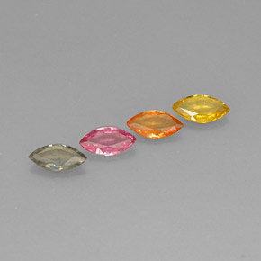 캐럿 천연 멀티컬러 사파이어 보석, 마퀴즈, 6.1×3.4 mm, VVS-VS