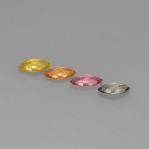 캐럿 천연 멀티컬러 사파이어 보석, 마퀴즈, 6.1×3.4 mm, VVS-VS