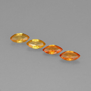 캐럿 천연 옐로우 오렌지 사파이어 보석, 마퀴즈, 6.2×3.1 mm, VVS-VS