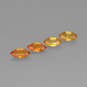 캐럿 천연 옐로우 오렌지 사파이어 보석, 마퀴즈, 6.2×3.1 mm, VVS-VS