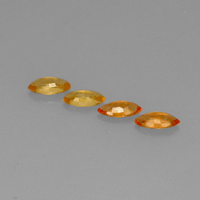 캐럿 천연 옐로우 오렌지 사파이어 보석, 마퀴즈, 6.2×3.1 mm, VVS-VS
