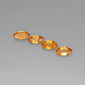 캐럿 천연 골든 오렌지 사파이어 보석, 마퀴즈, 6.1×3.2 mm, VVS-VS