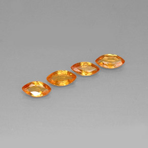 캐럿 천연 골든 오렌지 사파이어 보석, 마퀴즈, 6.1×3.2 mm, VVS-VS
