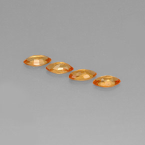 캐럿 천연 골든 오렌지 사파이어 보석, 마퀴즈, 6.1×3.2 mm, VVS-VS