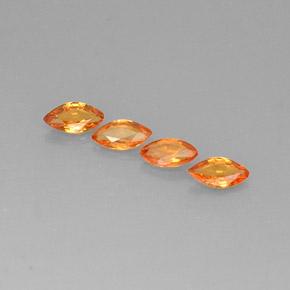 1.45캐럿 천연 오렌지 사파이어 보석, 마퀴즈, 6.3×3.2 mm, VVS-VS