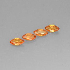 1.45캐럿 천연 오렌지 사파이어 보석, 마퀴즈, 6.3×3.2 mm, VVS-VS