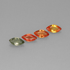 캐럿 천연 멀티컬러 사파이어 보석, 마퀴즈, 6×3.1 mm, VVS-VS