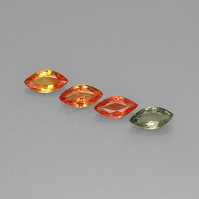 캐럿 천연 멀티컬러 사파이어 보석, 마퀴즈, 6×3.1 mm, VVS-VS