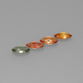 캐럿 천연 멀티컬러 사파이어 보석, 마퀴즈, 6×3.1 mm, VVS-VS