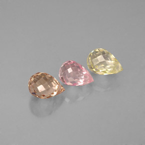 캐럿 천연 멀티컬러 사파이어 보석, 브리올레트, 5.1×3.7 mm, VVS