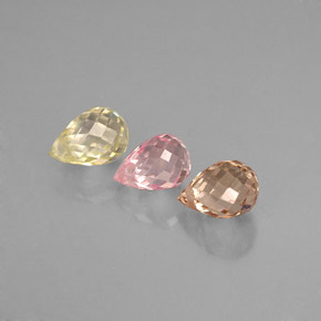 캐럿 천연 멀티컬러 사파이어 보석, 브리올레트, 5.1×3.7 mm, VVS