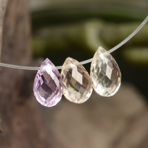 1.67캐럿 천연 멀티컬러 사파이어 보석, 브리올레트, 5.4×3.6 mm, VVS