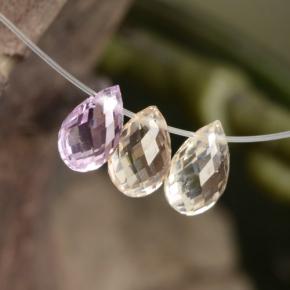 1.67캐럿 천연 멀티컬러 사파이어 보석, 브리올레트, 5.4×3.6 mm, VVS