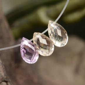 1.67캐럿 천연 멀티컬러 사파이어 보석, 브리올레트, 5.4×3.6 mm, VVS