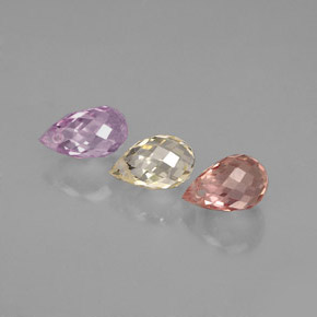 캐럿 천연 멀티컬러 사파이어 보석, 브리올레트, 5.7×3.7 mm, VVS