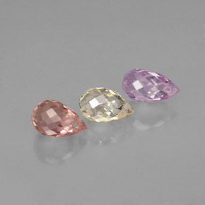 캐럿 천연 멀티컬러 사파이어 보석, 브리올레트, 5.7×3.7 mm, VVS