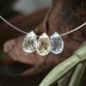 2.12캐럿 천연 멀티컬러 사파이어 보석, 브리올레트, 5.8×3.9 mm, VVS
