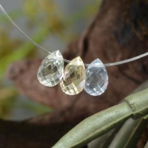 2.12캐럿 천연 멀티컬러 사파이어 보석, 브리올레트, 5.8×3.9 mm, VVS