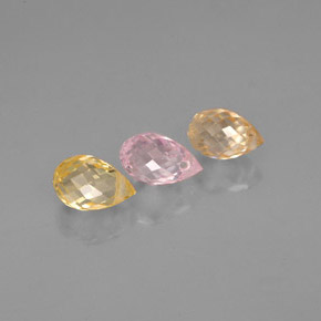 캐럿 천연 멀티컬러 사파이어 보석, 브리올레트, 5.1×3.4 mm, VVS