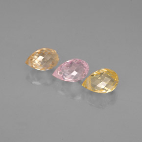 캐럿 천연 멀티컬러 사파이어 보석, 브리올레트, 5.1×3.4 mm, VVS