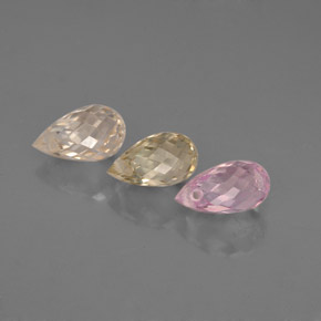 캐럿 천연 멀티컬러 사파이어 보석, 브리올레트, 6×3.8 mm, VVS