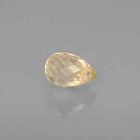 0.85캐럿 천연 옐로우 사파이어, 브리올레트, 5.7×4.1 mm, VS