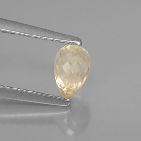 0.85캐럿 천연 옐로우 사파이어, 브리올레트, 5.7×4.1 mm, VS