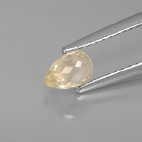 0.85캐럿 천연 옐로우 사파이어, 브리올레트, 5.7×4.1 mm, VS