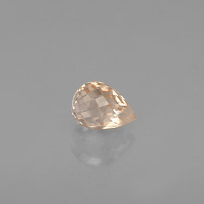 0.57캐럿 천연 라이트 오렌지 사파이어, 브리올레트, 5×3.7 mm, VVS-VS