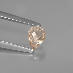 0.57캐럿 천연 라이트 오렌지 사파이어, 브리올레트, 5×3.7 mm, VVS-VS
