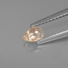 0.57캐럿 천연 라이트 오렌지 사파이어, 브리올레트, 5×3.7 mm, VVS-VS
