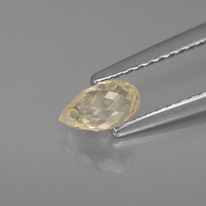 0.79캐럿 천연 골든 옐로우 사파이어, 브리올레트, 6.3×3.9 mm, VVS-VS
