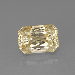 1.81캐럿 천연 골든 옐로우 사파이어, 에메랄드 컷, 7.3×5 mm, VVS