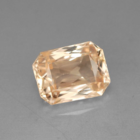 2.13캐럿 천연 라이트 오렌지 사파이어, 에메랄드 컷, 7.9×6 mm, VVS